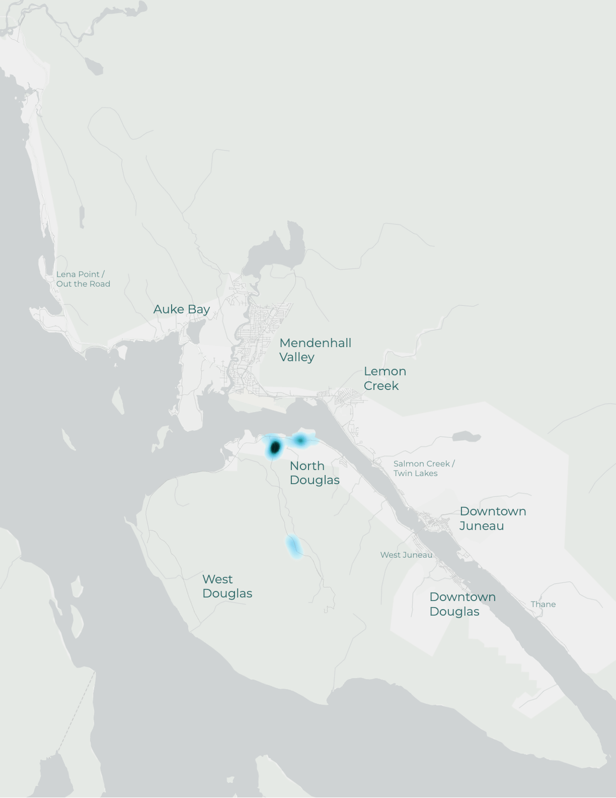 Next Wave Douglas — projected employment growth map of Juneau