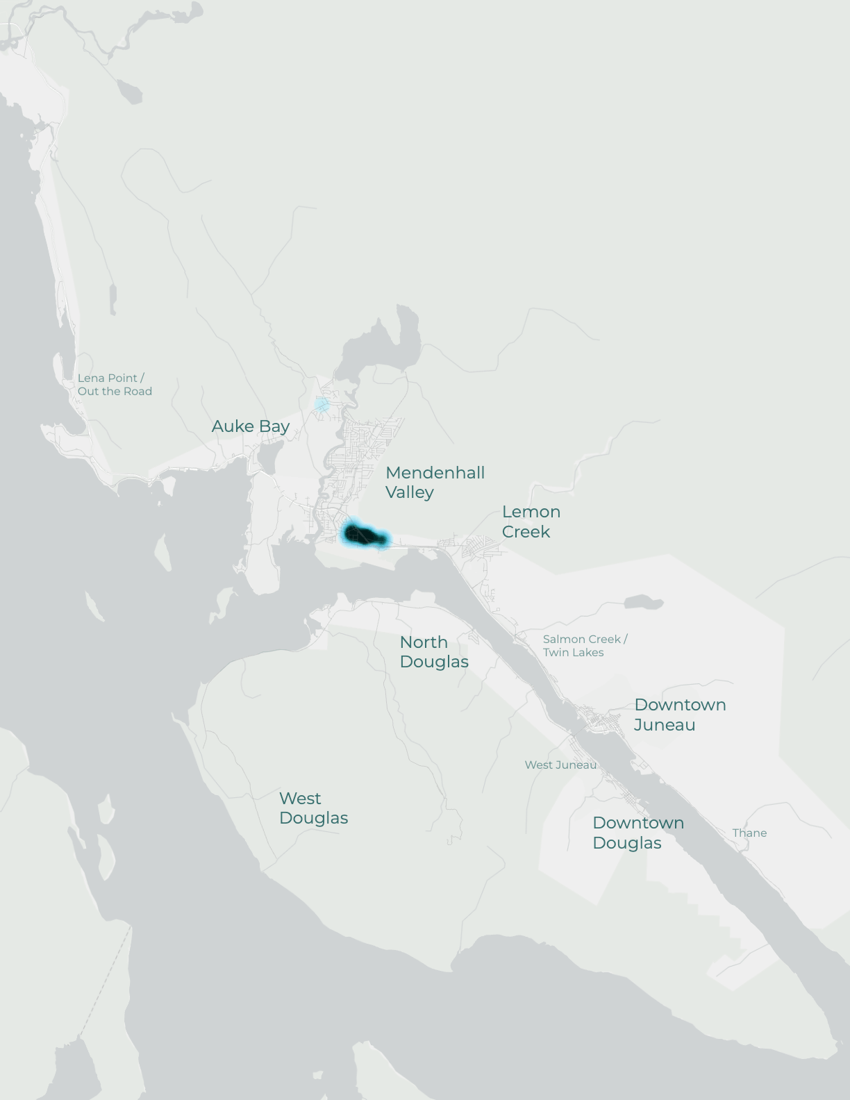 Resilient Valley — projected employment growth map of Juneau