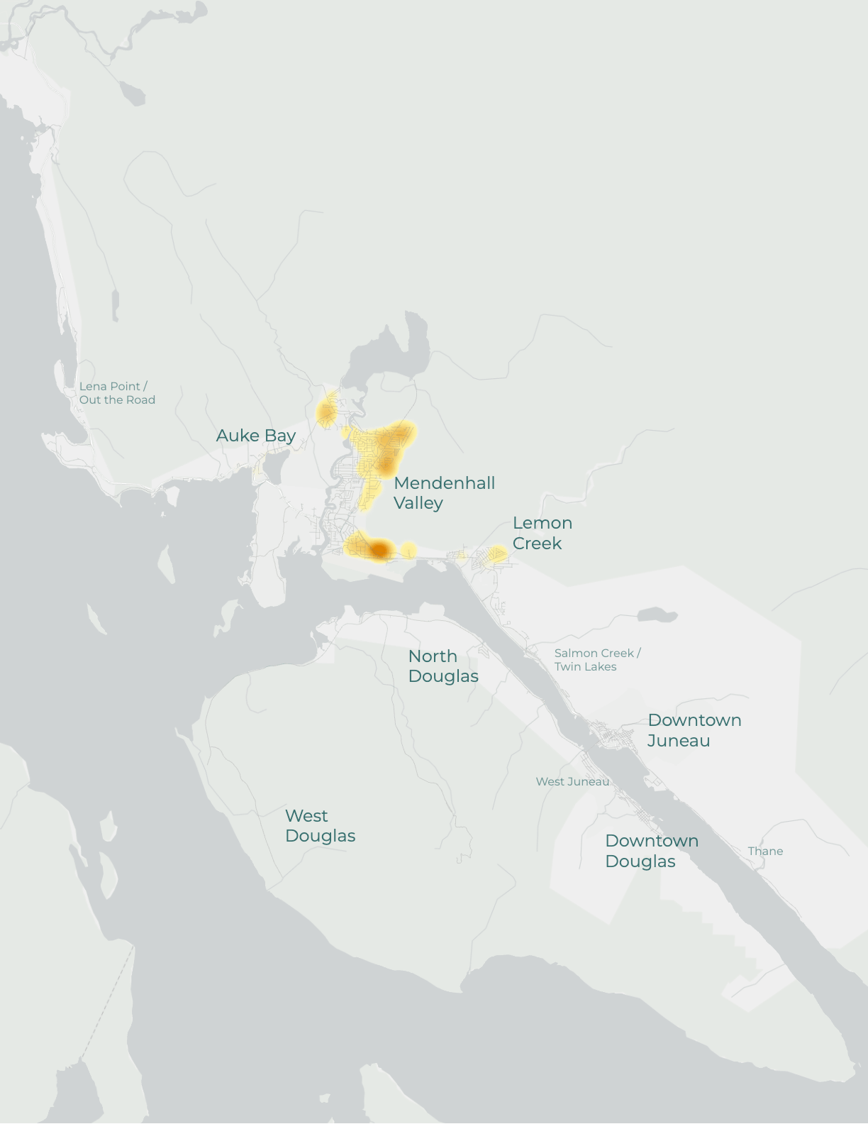 Resilient Valley — projected population growth map of Juneau